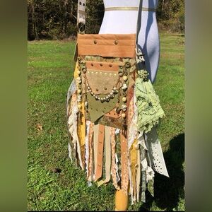 💯 Handmade /One of a Kind Design. Bohemian Multicolor Fringe Bag